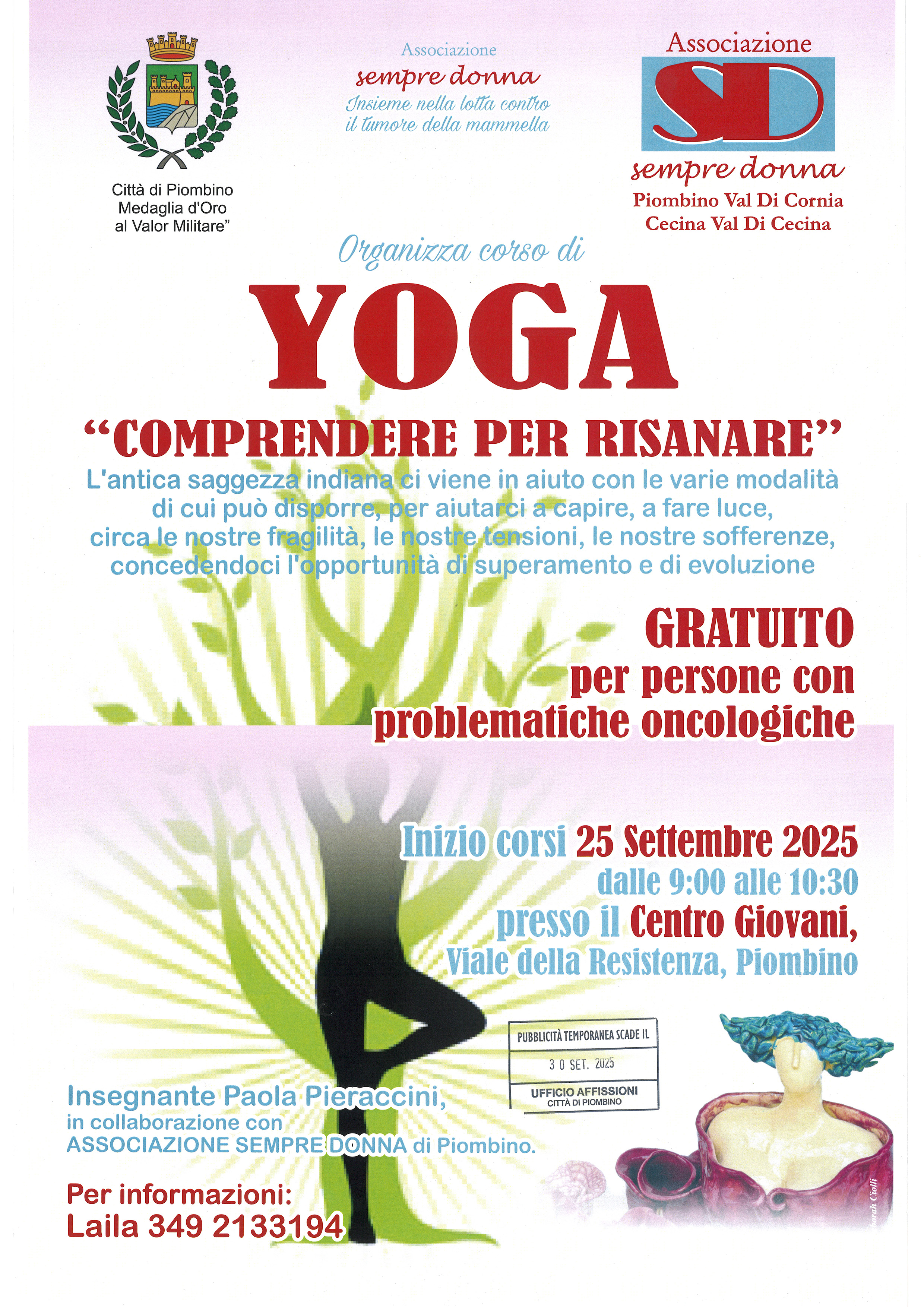 Yoga e benessere: il Comune di Piombino al fianco dellAssociazione Sempre Donna