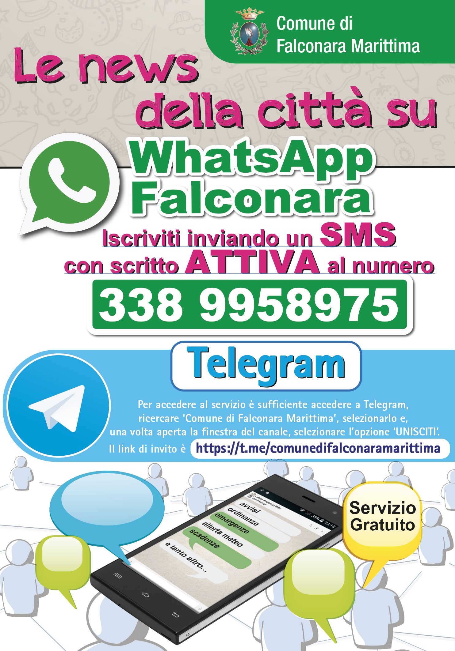 Immagine di copertina per Le news della tua città su Whatsapp Falconara, ora anche su Telegram