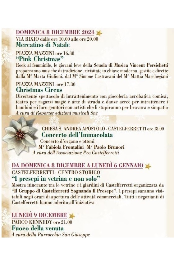 Immagine di copertina per Programma Falconatale 2024 8 e 9 Dicembre