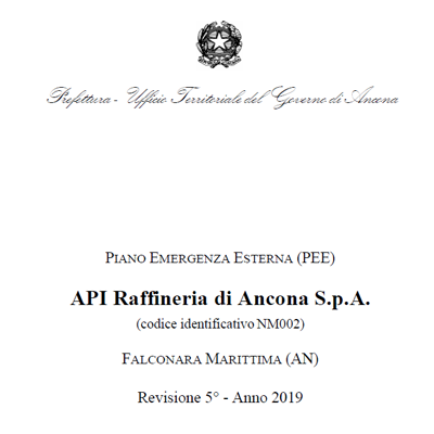 Piano di Emergenza Esterno API Raffineria di Ancona spa
